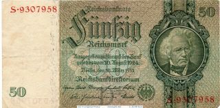 4 x Germany Reichsbanknote 10 up to 100 Mark Notes 3.  Reich,  vintage paper Money 3