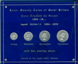 Set Of (4) 1957 Royal Maundy Coins Of Great Britain Penny,  2,  3 & 4 Pence