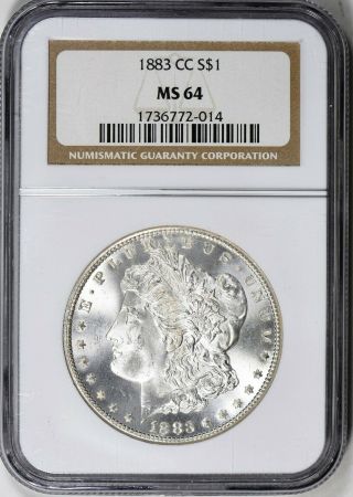 1883 - Cc Morgan Silver $1 - Ngc Ms 64 - Great Luster,  Price & Quality