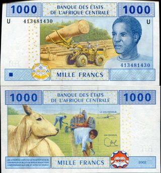 Central African State Cameroun 1000 1,  000 Francs P 207 U Sign Unc