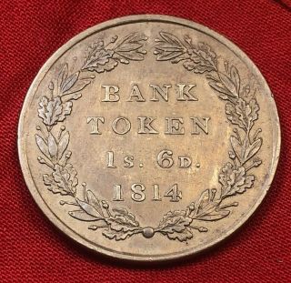 1814 1 Shilling 6 Pence King George III Bank Of England Silver Scarce 2
