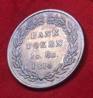 1814 1 Shilling 6 Pence King George III Bank Of England Silver Scarce 6