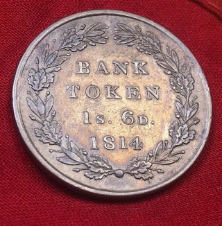 1814 1 Shilling 6 Pence King George III Bank Of England Silver Scarce 7