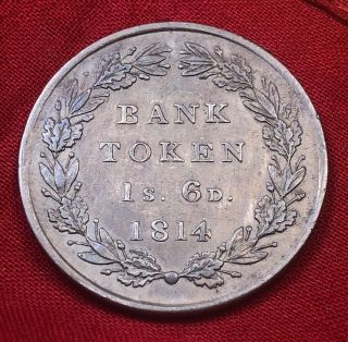 1814 1 Shilling 6 Pence King George III Bank Of England Silver Scarce 9