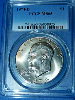 1974 - D $1 " Ike " Eisenhower Dollar - Pcgs Ms65 - - 439 - 1