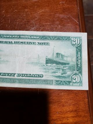 1914 20 dollar federal reserve note York 6