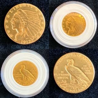 1912 Quarter Eagle $2.  5 Gold Indian Bu,  State Coin