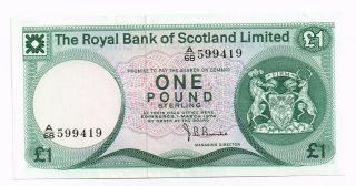 1974 Royal Bank Of Scotland One Pound Note - P336a