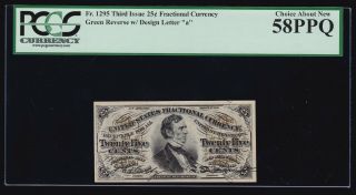 Us 25c Fractional Currency Note W/letter 