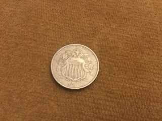 1868 Shield Nickel Error Cud (die Crack?)