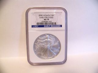2006w Burnished Silver Eagle Ngc Ms70 Early Releases First Year