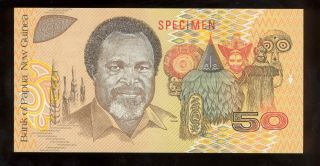 Banknote Papua Guinea 1989 50 Kina Specimen №734 Unc