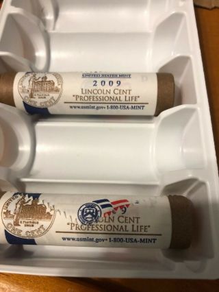 2009 P & D Professional Life Lincoln Cent Two Rolls Lp3