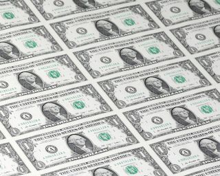 Currency Uncut Sheet 50 X $1 Bill Dollar Gem Federal Reserve Notes