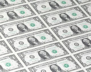 Currency Uncut Sheet 50 x $1 Bill Dollar GEM Federal Reserve Notes 2