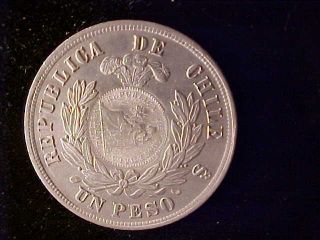GUATEMALA 1894 COUNTERSTAMP ON CHILE ONE PESO 1877 2