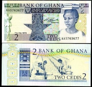 Ghana 2 Cedis 1979 P 18 Unc