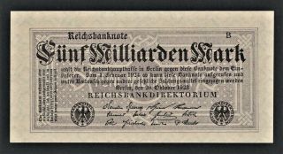 Vad - Germany - 5 Milliarden Mark Banknote - P 123b (cv=20) Unc