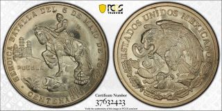Mexico 1962 Cinco De Mayo Medal Grove 800a Pcgs Ms67 World Coin ✮no Reserve✮
