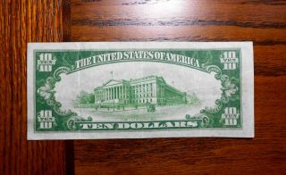 1934 $10 Federal Reserve Note ⭐ Light Green Star 2