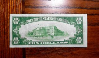1934 $10 Federal Reserve Note ⭐ Light Green Star 4