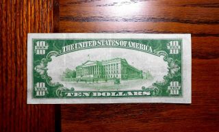 1934 $10 Federal Reserve Note ⭐ Light Green Star 6