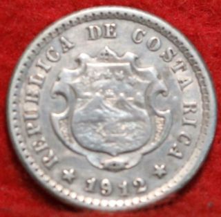 1912 Costa Rica 5 Centavos Silver Foreign Coin
