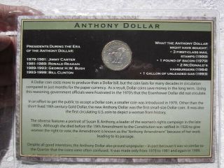 Historic U.  S.  Coins Susan B Anthony Dollar 1979 coin First Commemorative 3
