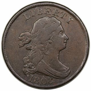 1808 Draped Bust Half Cent,  C - 3,  R1,  Vf