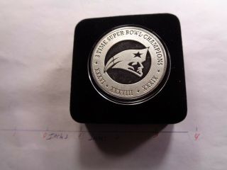 England Patriots 3 Time Bowl Champions Rare 999 Silver Coin Case Cool