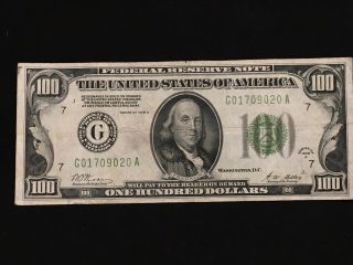 1928 A $100 Federal Reserve Note Chicago Illinois Au