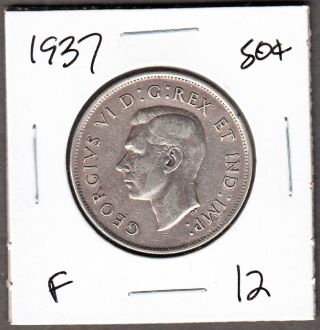 1937 - Canada - 50 Cents Silver Coin - Fine - George Vi - Al10