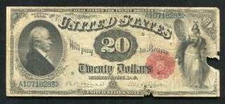 Fr.  142 1880 $20 Twenty Dollars “hamilton” Legal Tender United States Note