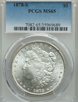 1878 - S 1$ Morgan Silver Dollar Pcgs Ms65 18 - 01158