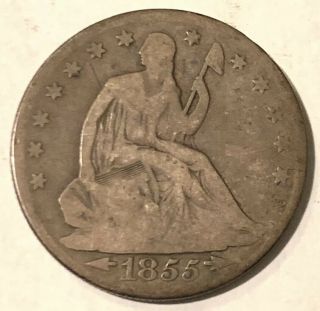 1855 - O Seated Liberty Half Dollar,  Very Good,  Type Coin
