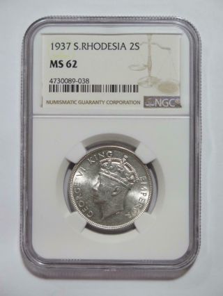 Southern Rhodesia 1937 2 Shillings Ngc Graded Ms62 World Coin ✮no Reserve✮
