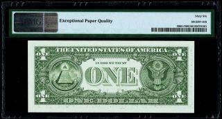 Fancy Serial Number 19999996 Fr.  3002 - F $1 2013 Federal Reserve Note.  PMG 66 2