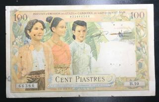 French Indochina 100 Piastre 1954 P.  108