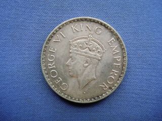 1940 India - 1 Rupee - George Vi - Silver Coin - 3180