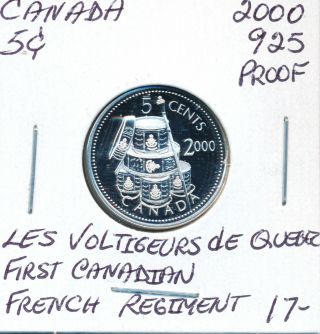 Canada Proof Sterling Silver 5 Cents 2000 Voltigeurs De Quebec