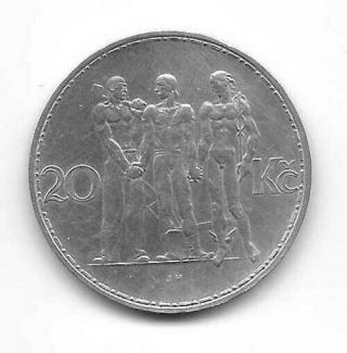 20 Kronen Tschechoslowakische Republik 1933 - Silver