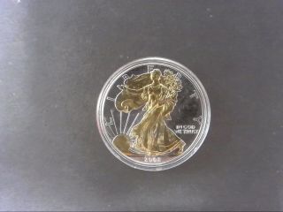 2002 - Silver American Eagle Gold Plated - Has Some Scuffs