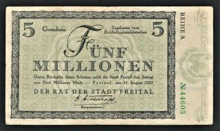 Vad - Freital - 5 Millionen Mark Inflation Note - 1