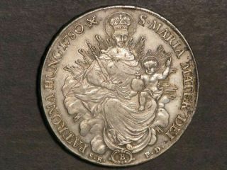 Hungary 1780b 1 Thaler Madonna & Child Silver Crown Vf - Xf