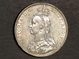 Great Britain 1889 1 Crown Victoria Silver Au - Unc