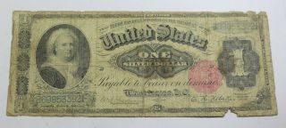 1891 Silver Certificate One Dollar $1 Fr222 Rosecrans - Nebeker Horse Blanket