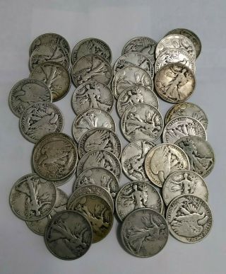 (40) Silver Liberty Walking Half Dollars - $20 Face - 90 Silver - 1930 