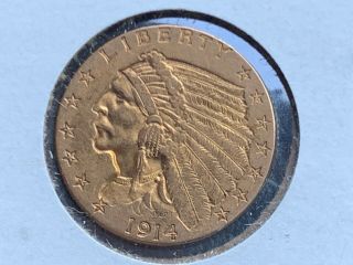 1914 $2.  50 Gold Indian Quarter Eagle - Low Mintage