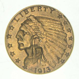 $2.  50 United States 90 Us Gold Coin - 1913 Indian - 035