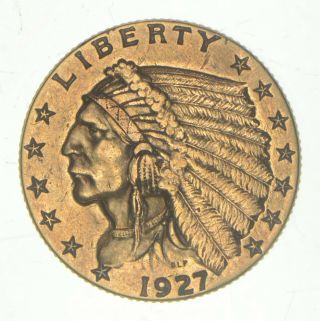 $2.  50 United States 90 Us Gold Coin - 1927 Indian - 037